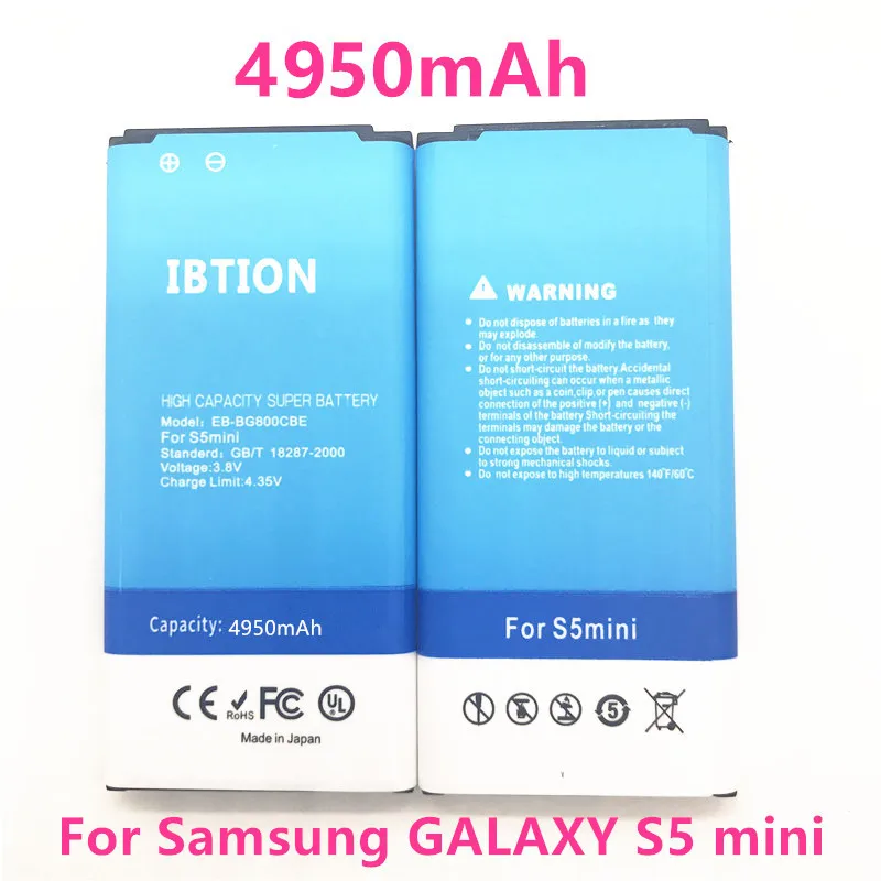 4950 мА/ч EB BG800BBE Батарея Замена для Samsung Galaxy S5 mini G870 SM G800F G800H Батарея|Аккумуляторы