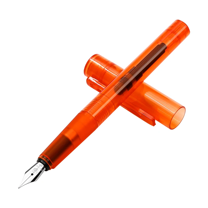 transparent orange Kaco авторучка прозрачный EF F Нержавеющая сталь перо ручек молочного цвета для письма канцелярские ручки с оригинальной подарочной чехол школьные принадлежности - Цвет: transparent orange