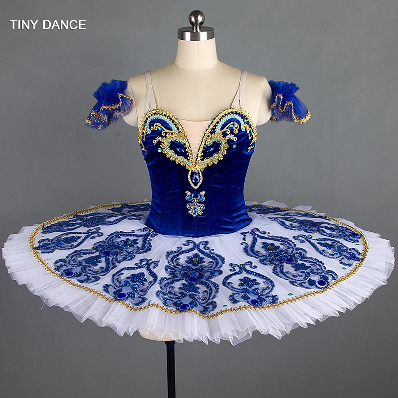 Голубая птица темно синий бархатный лиф профессиональная балетная пачка с