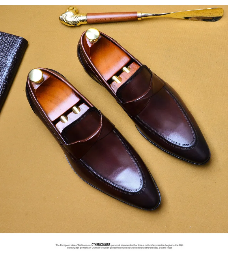 Summer Formal Shoes Men brand Italian shoes fashion mens dress shoes genuine leather black wedding male shoes buty meskie
