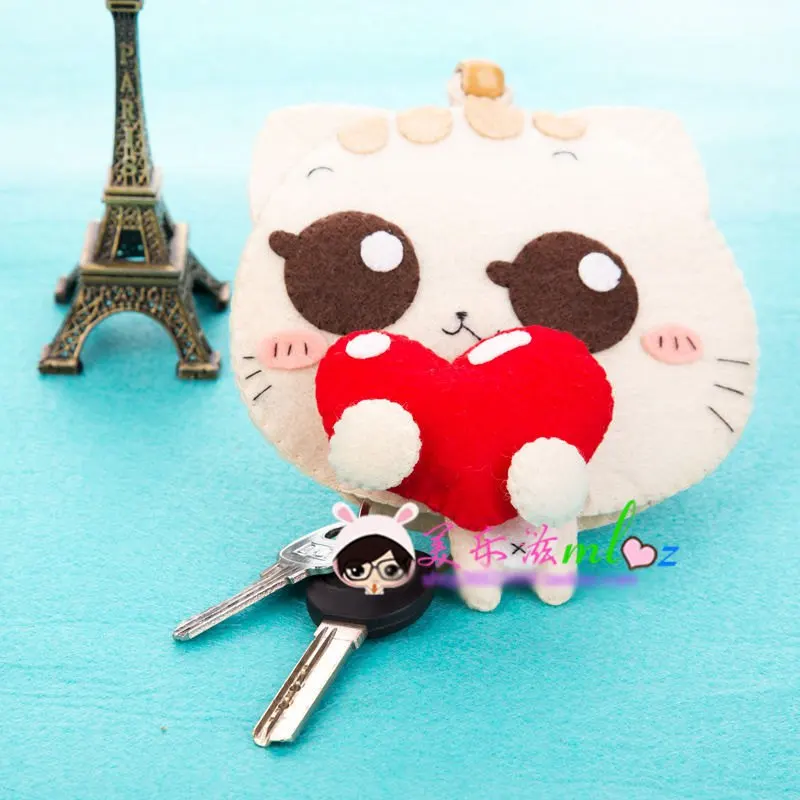 4 вида конструкций держатель для ключей с милым котом украшение DIY швейная игла