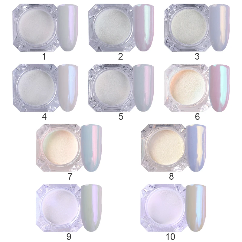 Перламутровый корпус для ногтей блестящий порошок пигмент розовый синий сделай