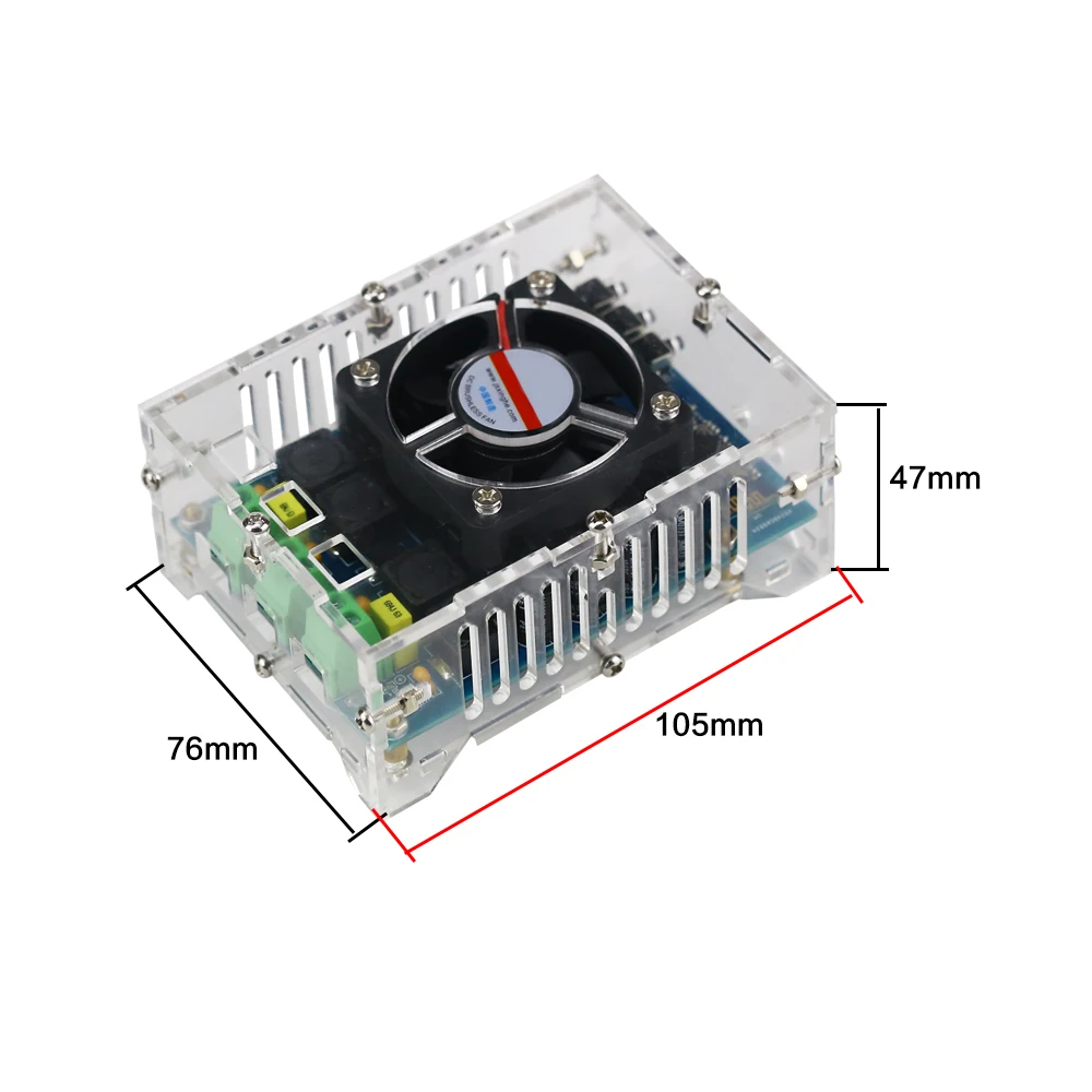 Ghxamp TDA7498 высоком Мощность цифровой Bluetooth усилитель доска Smart Fan 2*100 Вт с шасси