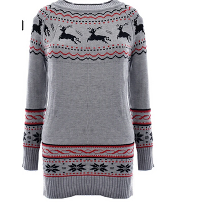 Wholesale women clothing Deer Printing Knitted Pullover Sweater Women's Design Outerwear Korean Ladies DL1262 | Женская одежда