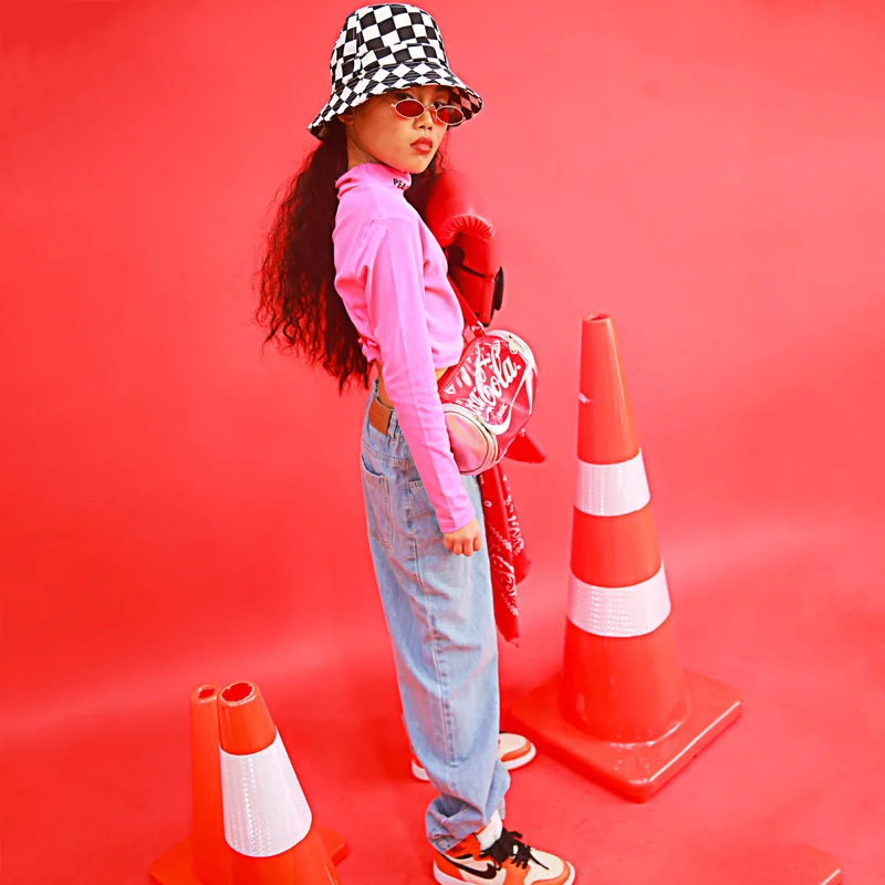 Детский костюм джазовой сцены детские розовые топы ковбойские брюки одежда в