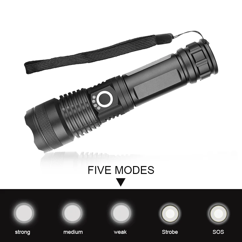 Мощный светодиодный фонарик XHP50 zoom usb 18650 или 26650 зарядка вспышка фонарь led zaklamp