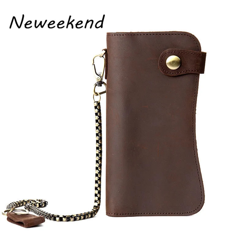 Длинный кошелек для мужчин бумажник из натуральной кожи с RFID-защитой модная