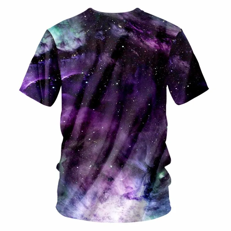 Новое поступление летняя красочная футболка OGKB с 3d принтом Galaxy Space V-образным
