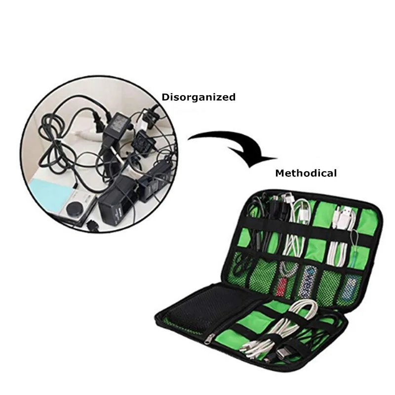 1 шт. дорожный органайзер для электронных кабелей портативный чехол хранения