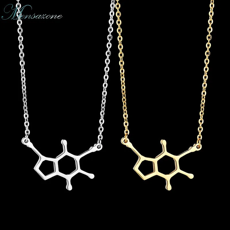 MENSAZONE Новое поступление молекулярное ожерелье с кофеином из нержавеющей стали
