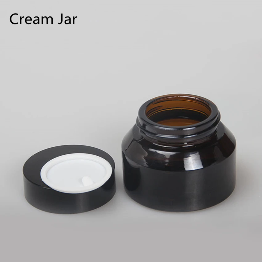 20 шт. пустая коричневая стеклянная банка для крема маленькая глаз бутылка с