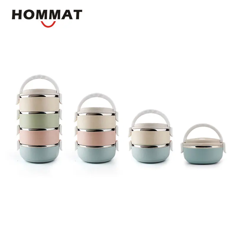 Hommat Портативный Ланч боксы из нержавеющей стали японский Bento коробка градиент