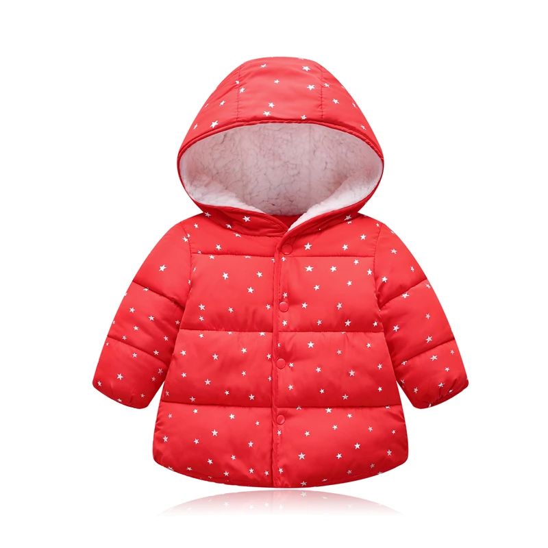 Осенне-зимняя верхняя одежда для малышей куртка принцессы с капюшоном и принтом