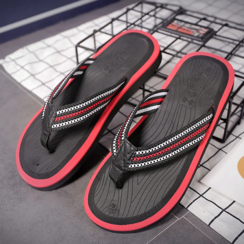 Zapatillas hombre; мужские сандалии; Новинка года; дышащие Вьетнамки; мужские уличные Тапочки для ванной; высокое качество; мужская обувь на плоской подошве в полоску