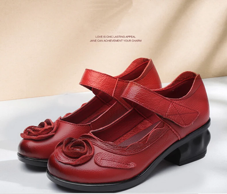 RUSHIMAN Handmade Single Shoes Genuine Leather Shallow Flat Shoes Mother Shoes