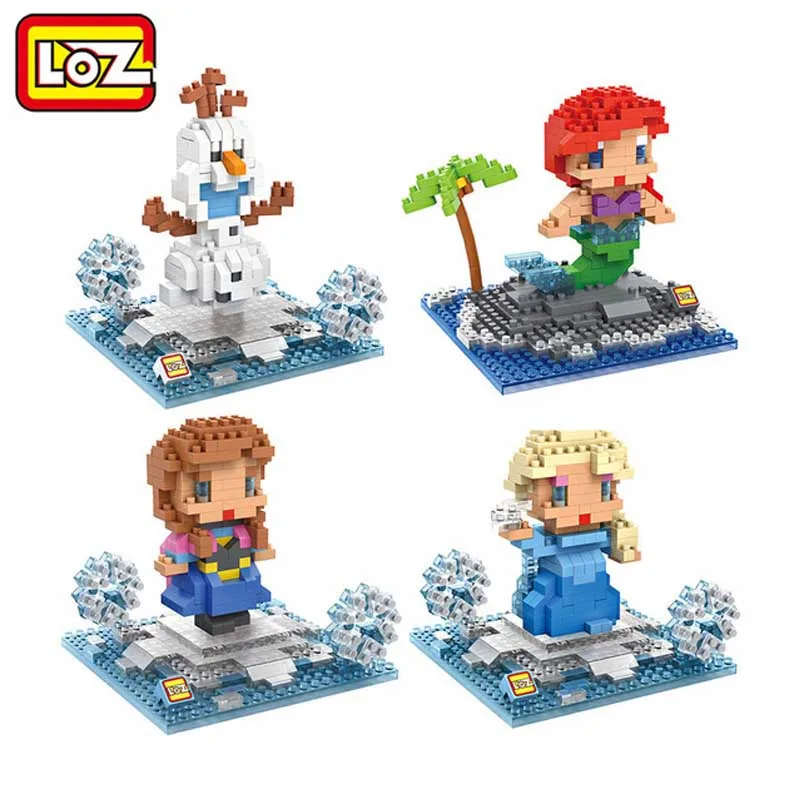 Мультфильм Фильмы Принцесса Ариэль Эльза Анна Олаф Игрушки Куклы Building Block модель