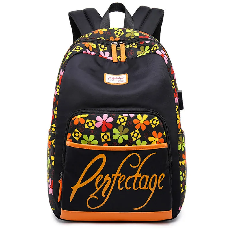 Женский холщовый рюкзак для ноутбука с USB-портом зарядки | Багаж и сумки