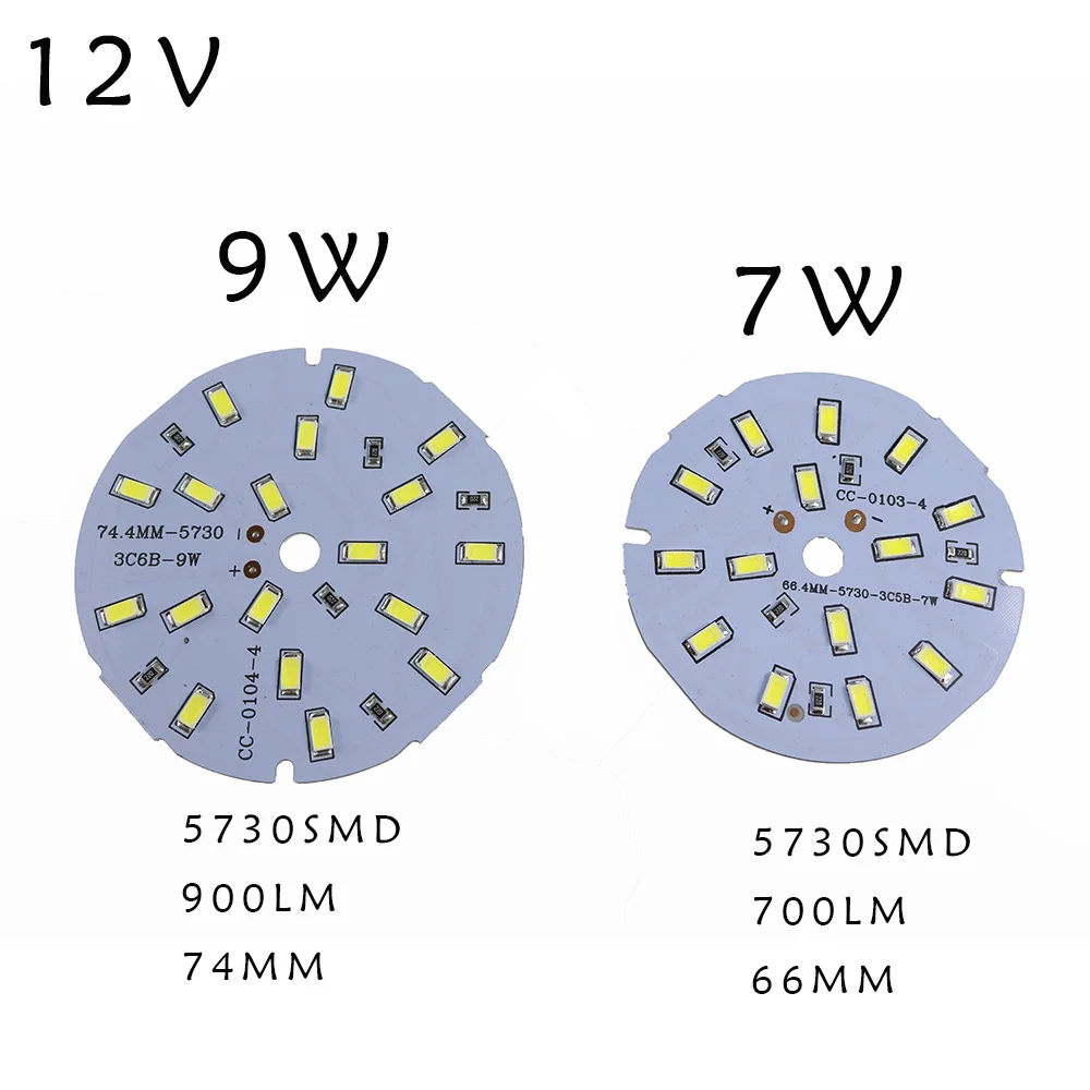 Сверхъяркая печатная плата SMD5730 12 В 100 лм/Вт лампа 3 Вт 5 7 9 15 21 светодиодная