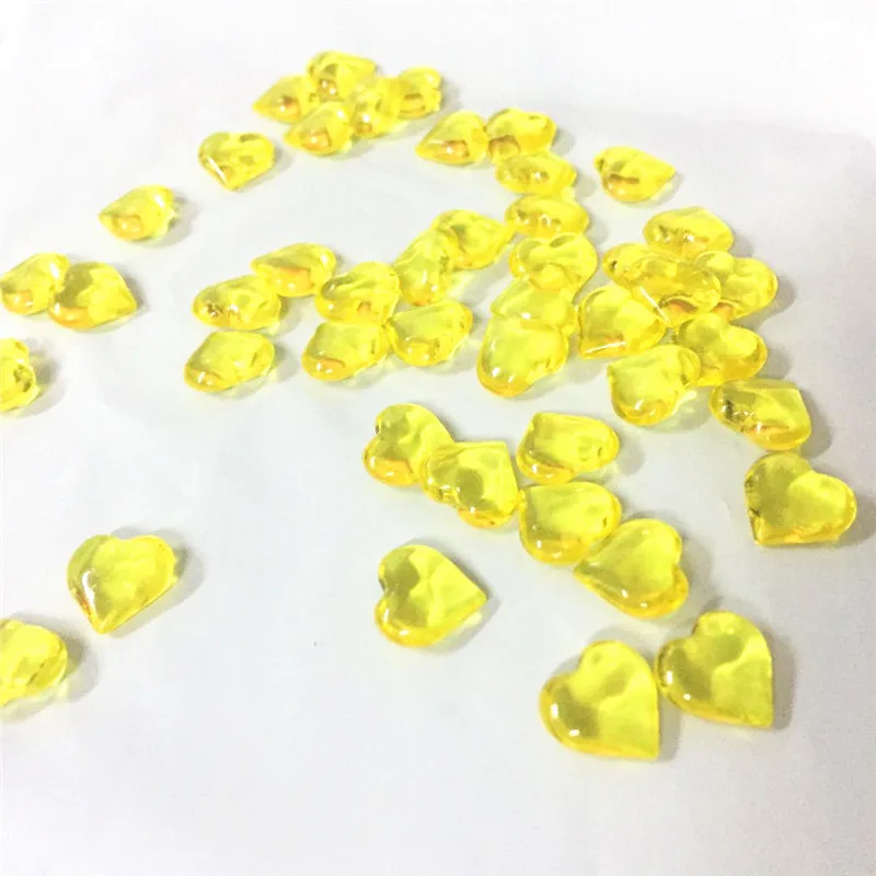 Yellow 100 шт 10 мм в форме сердца акриловая кристальная Алмазная пешка неправильный камень шахматная игра для жетона аксессуары для настольной игры - Цвет: Yellow