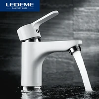ledeme bathroom basin faucet hot and cold brass vessel contracted round finish modern spray paint waterfall faucets l1003w