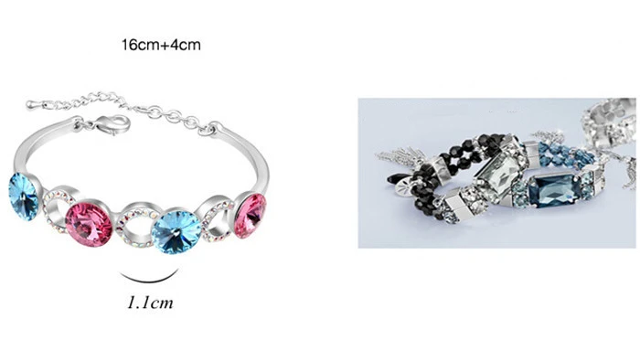 SHDEDE Кристалл от Swarovski амулеты Браслеты-манжеты женские модные ювелирные изделия Аксессуары подарок на день Святого Валентина-15814