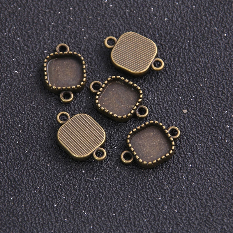 12pcs 13*23mm two color Geometry Style Square Cabochon Base Setting Charms Pendant | Украшения и аксессуары