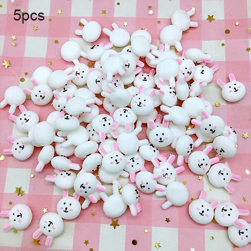 White 5pcs Happy monkey набор лизунов поставки слизи Подвески ПВХ Куте каваи животных DIY ремесла Декор для пушистое облако прозрачная слизь глина - Цвет: White 5pcs
