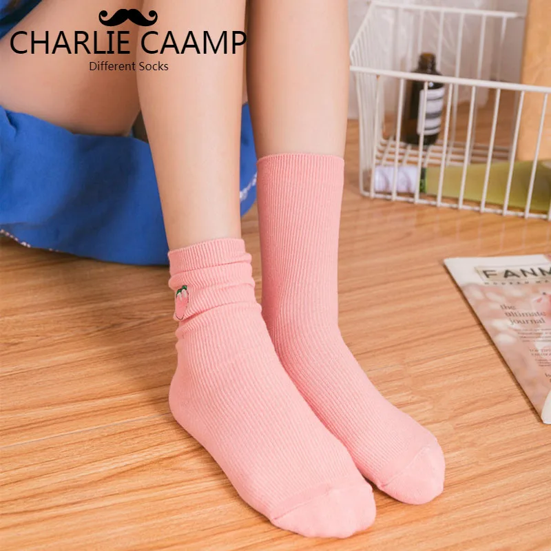 Женские хлопковые носки с фруктовым принтом CHARLIE CAAMP новые всесезонные Модные