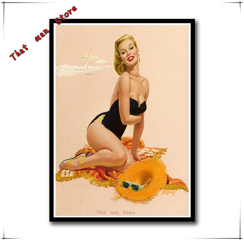 PINUP GIRLS World War II White cardboard Poster Bar Cafe Living Room Dining room Wall Decorative Paintings 42*30cm No frame | Дом и сад