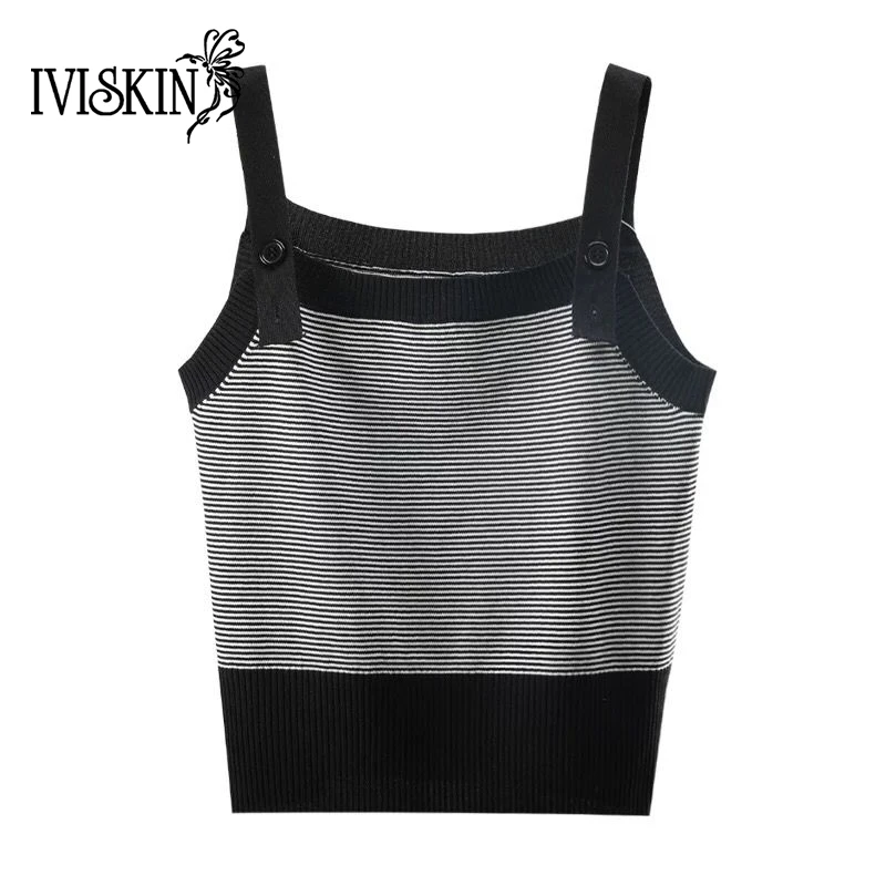 Топ для женщин 2018 Сексуальная Low cut Основные футболки майка в полоску вязать топы