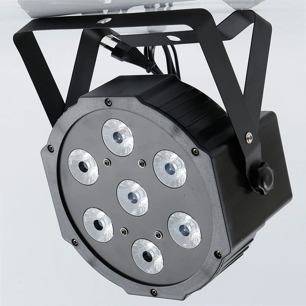 Белый dj мыть свет led par свет 7x12 Вт rgbw 4in1 Светодиодный прожектор сценический плоский Slim led par стробоскоп со вспышкой