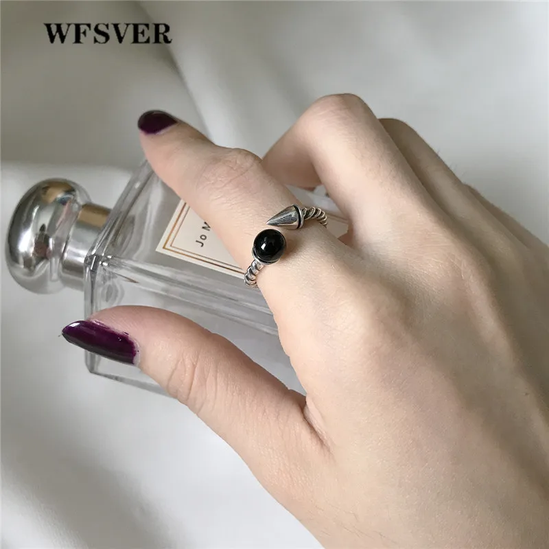 WFSVER корейский стиль кольцо из стерлингового серебра 925 для женщин шуруп дизайн с