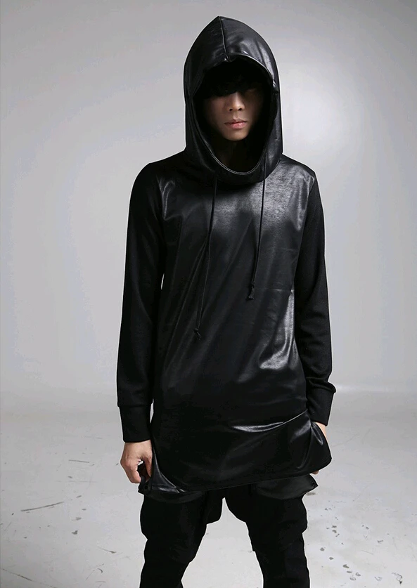 Модные мужские толстовки в стиле Харадзюку из кожи пэчворк дизайнерский