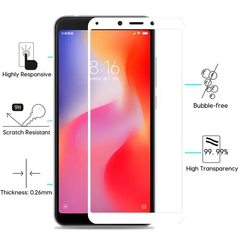 Защитное стекло Redmi Note 6 Pro 6a закаленное для Xiaomi Red Mi A A6 6pro Note6 не Защитная пленка