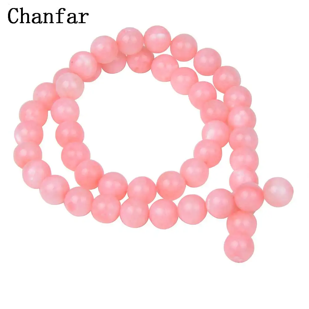 

Colored Round Pink Shell Beads For Women Shell Jewelry Making Loose Beads
