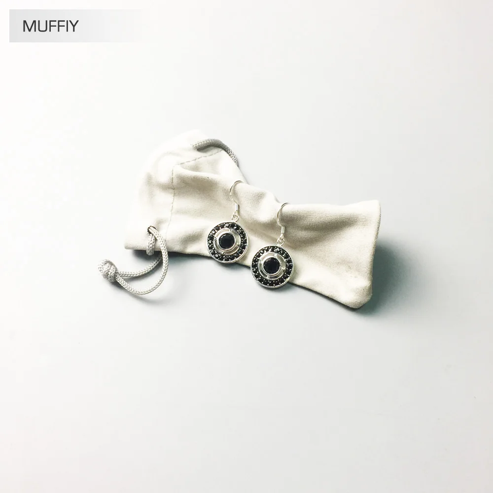 Черные круглые серьги хорошие ювелирные изделия для женщин в европейском стиле