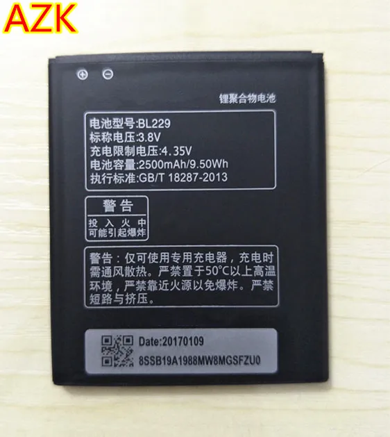 Аккумулятор AZK в наличии New 2500Mah BL229 для Lenovo A8 A 8 A806 A808T 806 808T аккумулятор телефона BL