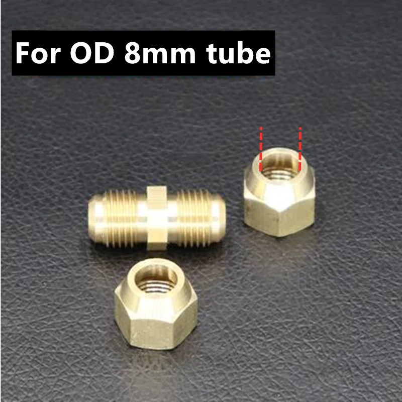 8mm 6 мм-16 мм медные трубки, латунные прямые разъемы для системы трубопроводов кондиционера - Цвет: 8mm
