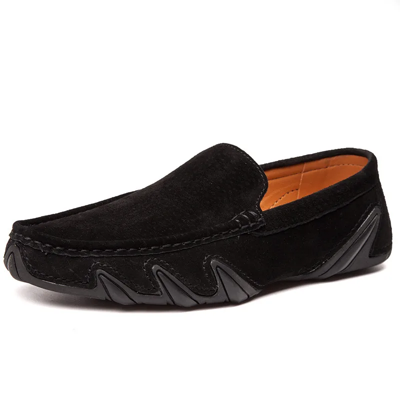 Men Summer Shoes Casual Slip-on Loafers Size 38-46 Quality Male Suede Leather Moccasins Brand Fashion Driving | Обувь