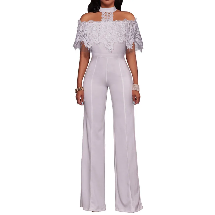 Новый белый комбинезон для женщин сексуальный Модный с кружевом женская одежда