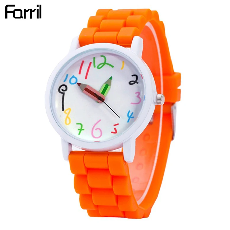 2019 силиконовые детские часы с креативным циферблатом кварцевые наручные Дамская
