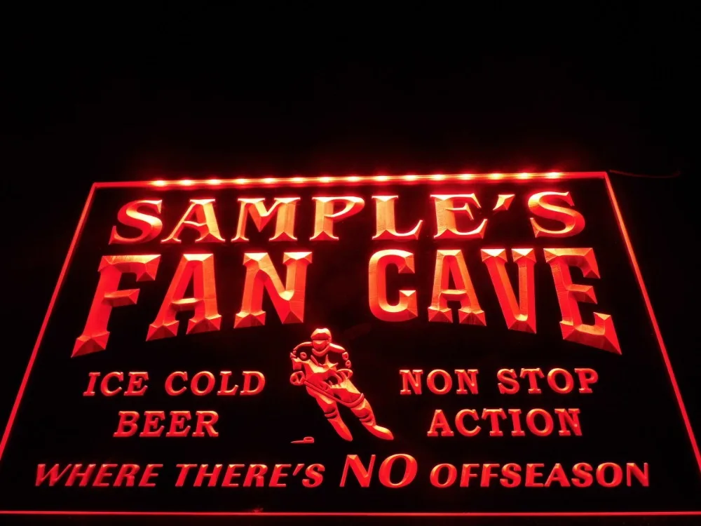 DZ067- Name Personalized Custom Hockey Fan Cave Bar Beer LED Neon Light Sign | Дом и сад