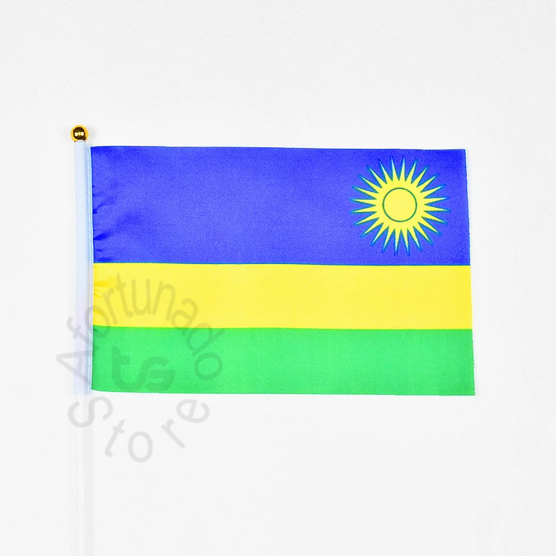 Rwanda 14*21 см флаг баннер ручной развевающийся Национальный для домашнего декора