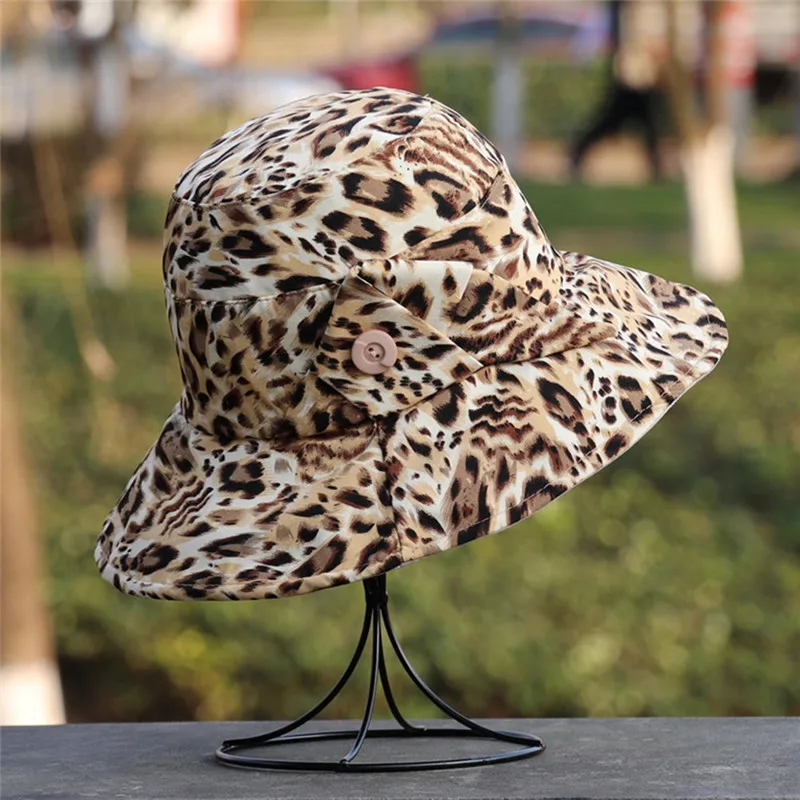 

Imixlot Personality Summer Adult Men Women Cap Outdoor Sun Hat Travel Casual Leopard Printed Bucket Hat Outdoors 2019