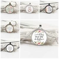 new bible scripture necklace glass domed scripture reference pendant necklace for christian jewelry party faith gift