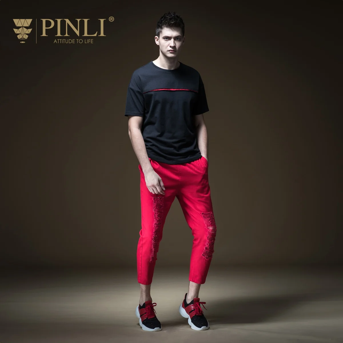 2018 Zipper Fly Jeans Men Pinli For Pingli Summer Hot New Men's Decoration Body Small Foot Hole Nine Points Tide B192216384 | Мужская
