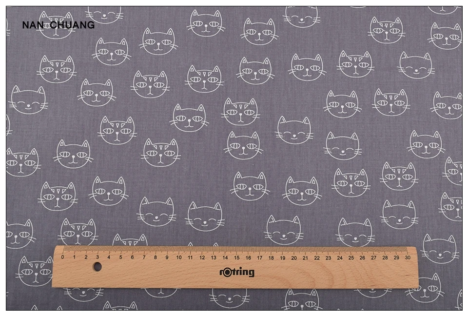 Nanchuang 5 шт./лот Кот серия саржевая хлопковая ткань DIY домашний текстиль ручной работы Лоскутная Ткань для платья занавески патч материал