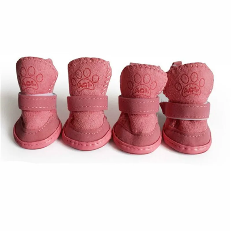 4 шт./компл. новая обувь для собак кашемировая теплая и противоскользящая зимняя