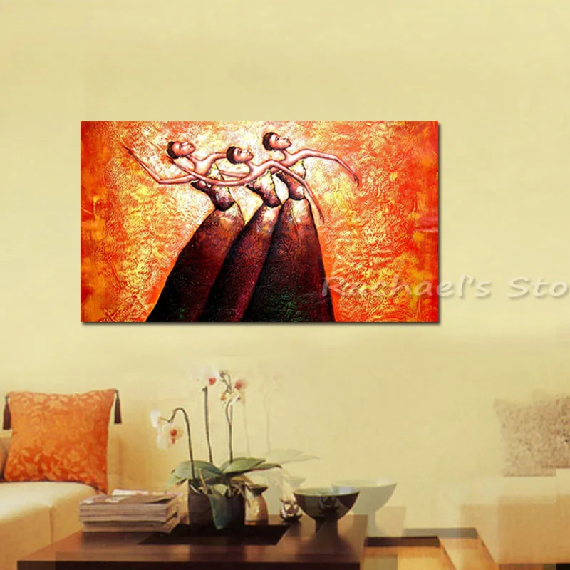 Ручная роспись абстрактная фотография танцор холст картина маслом современная