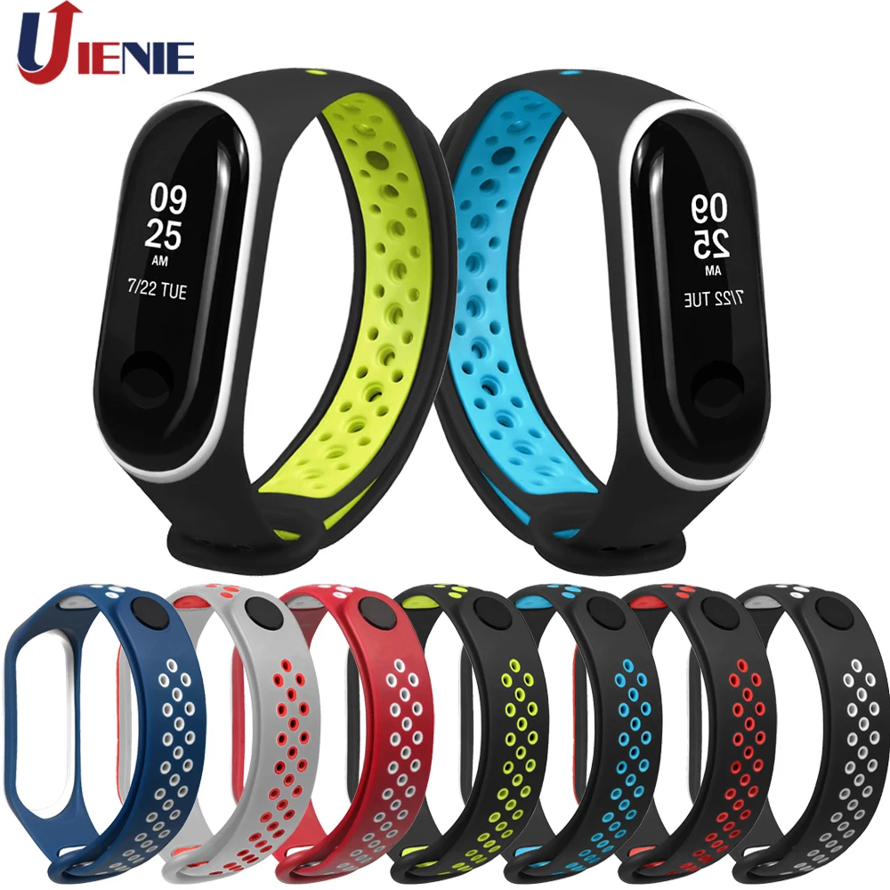 Для Xiaomi Mi Band 3 4 ремешок смарт спортивный силиконовый браслет на запястье сменный
